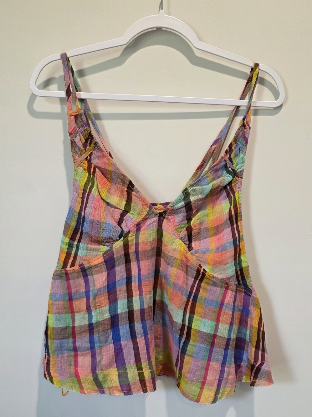 We The Free Plaid Cotton Tank Top